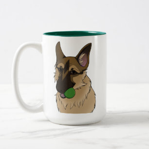 Tysk Shepherd Play Time med Boll Mugg