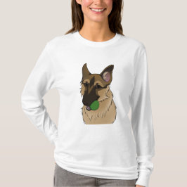 Tysk Shepherd Play Time med Boll T Shirt
