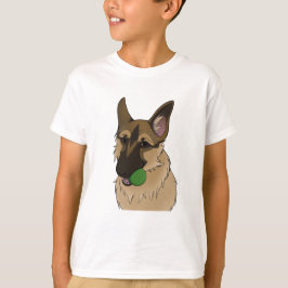 Tysk Shepherd Play Time med Boll T Shirt