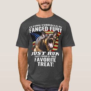 Tysk Shepherd Police Hund American Flagga Funny T Shirt