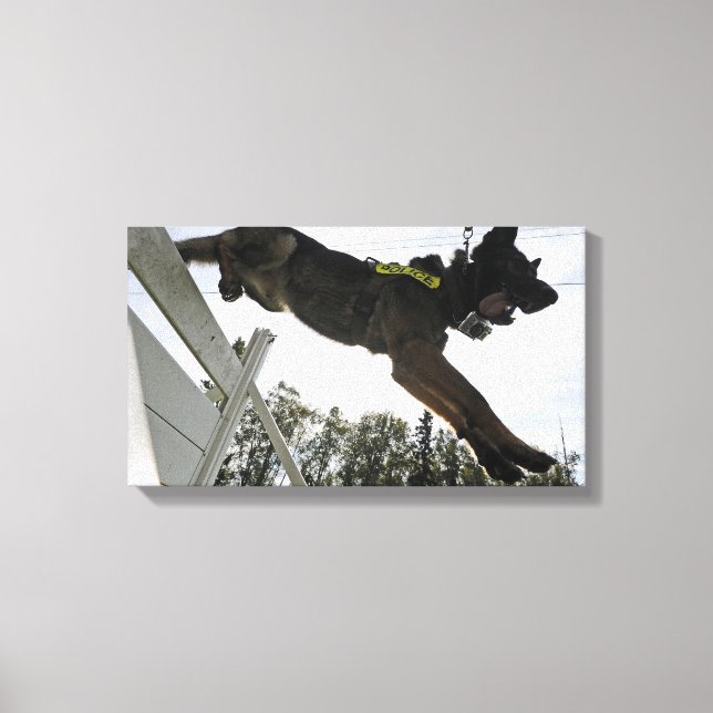 Tysk Shepherd Police Hund Canvastryck (Framsida)