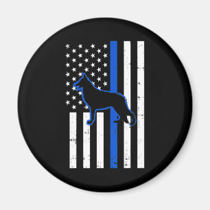 Tysk shepherd Police Hund K9 Patriotic Magnet