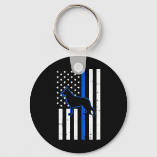 Tysk shepherd Police Hund K9 Patriotic Nyckelring