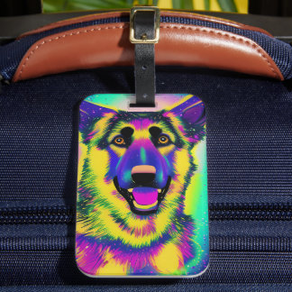 Tysk Shepherd Pop Art Bagagebricka