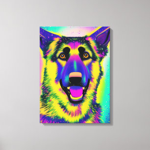 Tysk Shepherd Pop Art Canvastryck