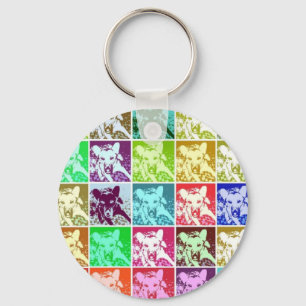 Tysk Shepherd Pop Art Nyckelring