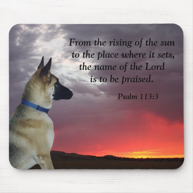 Tysk Shepherd Psalm Mouse Pad Musmatta (Framsidan)