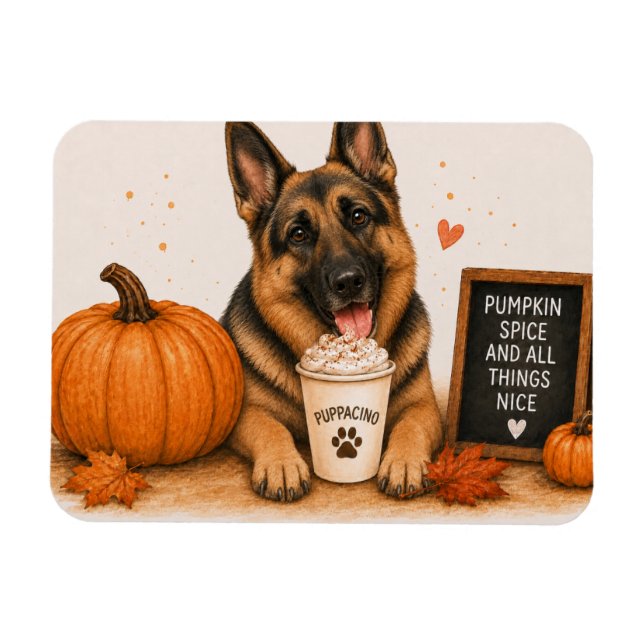 Tysk Shepherd Pumpa Kryddig Magnet (Horisontell)