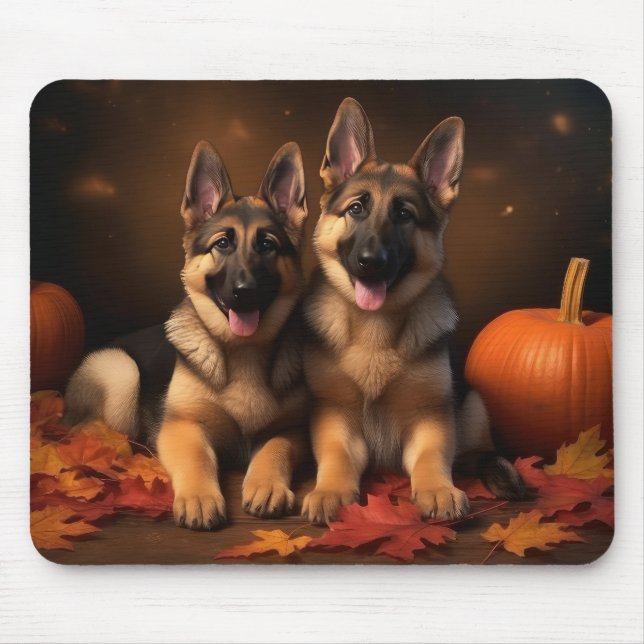 Tysk Shepherd Puppy Autumn Delight Pumpkin Musmatta (Framsidan)