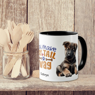 Tysk shepherd Puppy, du gör min Svan Wag Mugg