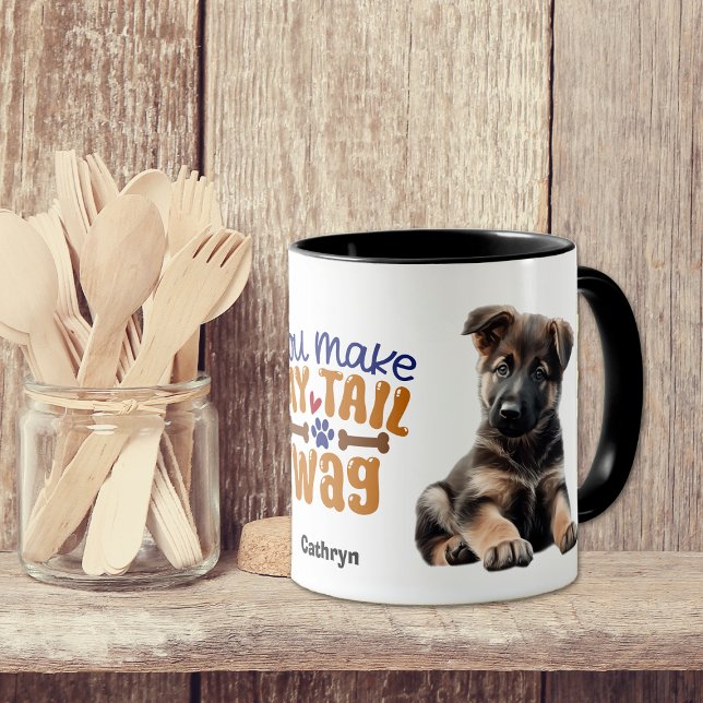 Tysk shepherd Puppy, du gör min Svan Wag Mugg (Skapare uppladdad)