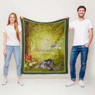 Tysk Shepherd Puppy Fantasy Hund Art Personlig Fleecefilt