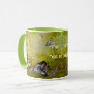 Tysk Shepherd Puppy Fantasy Hund Art Personlig Mugg