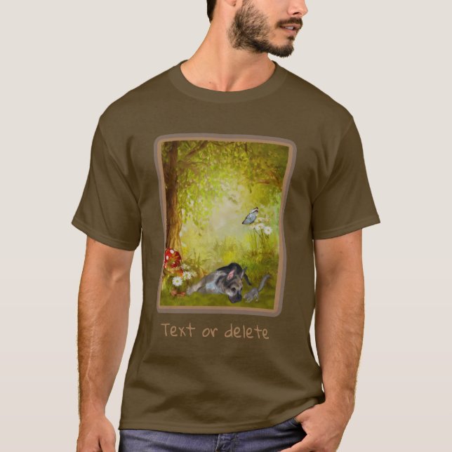 Tysk Shepherd Puppy Fantasy Hund Art T Shirt (Framsida)
