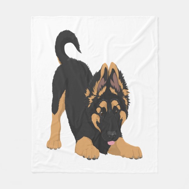Tysk Shepherd Puppy Fleecefilt (Framsidan)