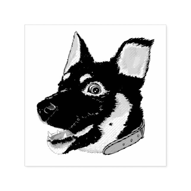 Tysk Shepherd Puppy Hund älskare Självfärgande Stämpel (Design)