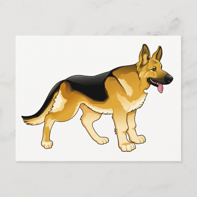Tysk Shepherd Puppy Hund - Hej, du tänker Vykort (Framsida)