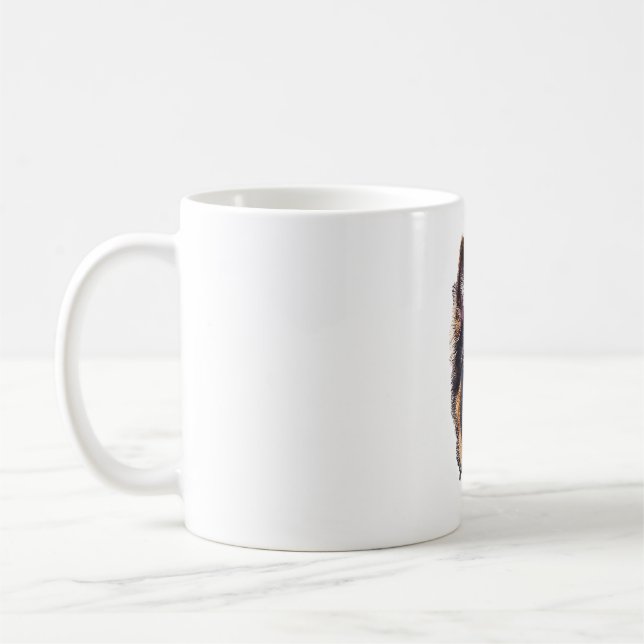 Tysk Shepherd Puppy Hund Kaffemugg (Vänster)