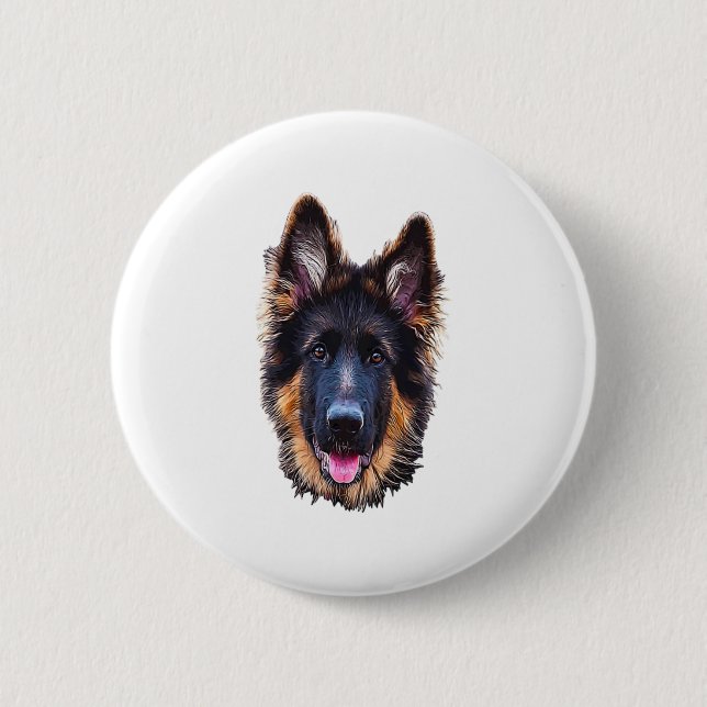 Tysk Shepherd Puppy Hund Knapp (Framsida)