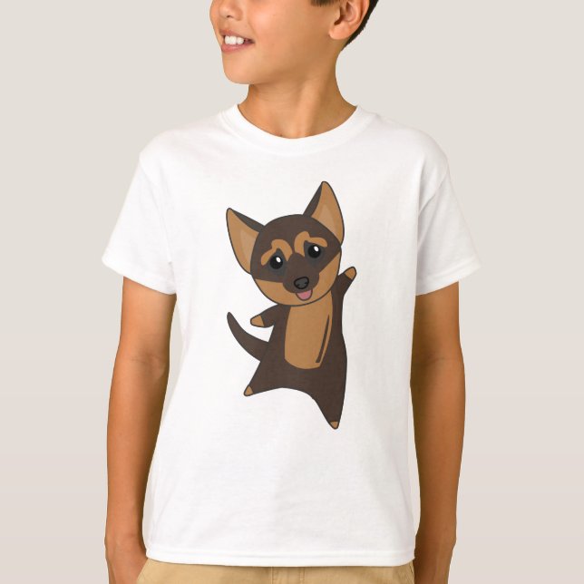 Tysk Shepherd Puppy Hund T Shirt (Framsida)