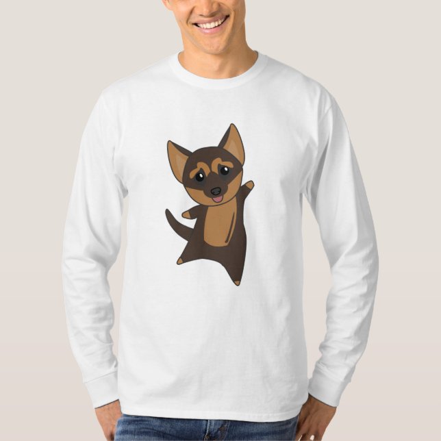 Tysk Shepherd Puppy Hund T Shirt (Framsida)
