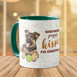 Tysk Shepherd Puppy Kisses Åtgärda allt Mugg