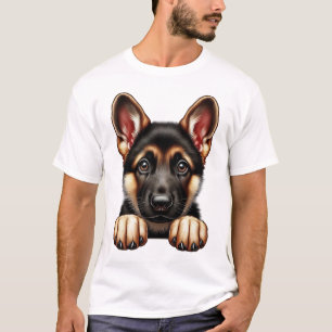 Tysk shepherd Puppy med Expressive Ögon T Shirt
