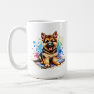 Tysk Shepherd Puppy-Personlig Kaffemugg