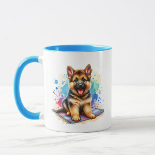 Tysk Shepherd Puppy-Personlig Mugg