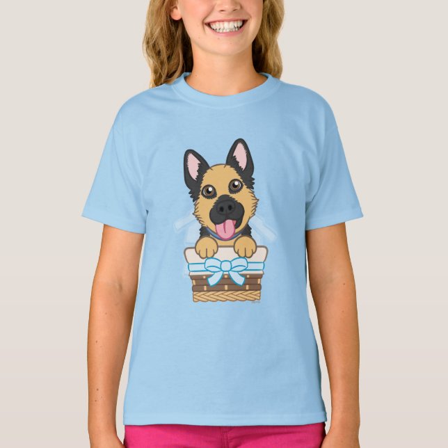 Tysk Shepherd Puppy T-Shirt (Framsida)