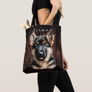 Tysk Shepherd Puppy Tote Bag Tygkasse