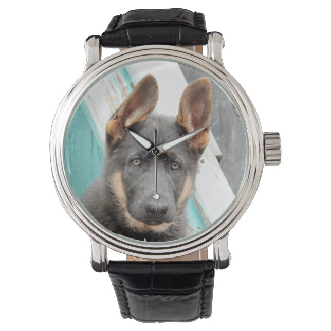 Tysk Shepherd Puppy Watch Armbandsur (Framsida)