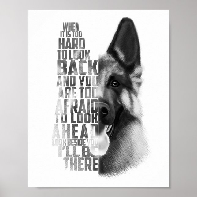 Tysk shepherd Quote, tysk shepherd Poster (Framsidan)