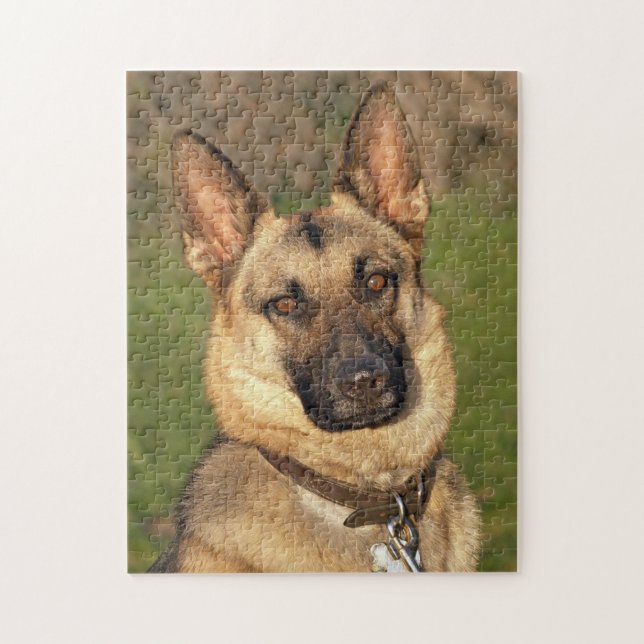 Tysk Shepherd Rädding Hund Jigszle Puzzle Pussel (Vertikal)