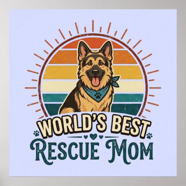 Tysk Shepherd Räddningshund Mamma Poster (Framsidan)