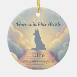 Tysk Shepherd Rainbow Bridge-utsmyckning Julgransprydnad Keramik
