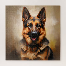 Tysk Shepherd Realism Art Porträtt