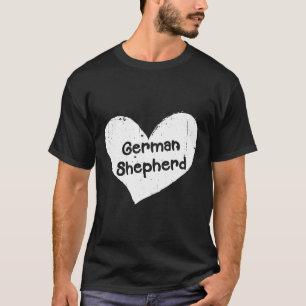 Tysk Shepherd Retro Heart Kärlek Hund T Shirt