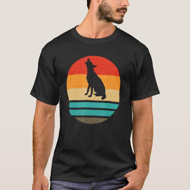 Tysk Shepherd Retro Hund T Shirt (Framsida)