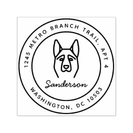 Tysk Shepherd Returadress Frimärke Self-Inking Självfärgande Stämpel