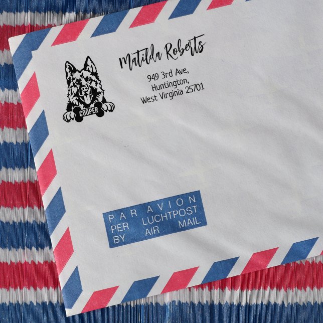 Tysk Shepherd Returadress, Hund aveln Stämpel (Skapare uppladdad)