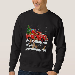 Tysk Shepherd Riding Red Lastbil Julafton Merry Kr Lång Ärmad Tröja