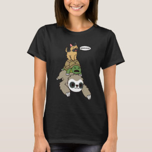 Tysk Shepherd Riding Sloth Tortoise Hund T Shirt