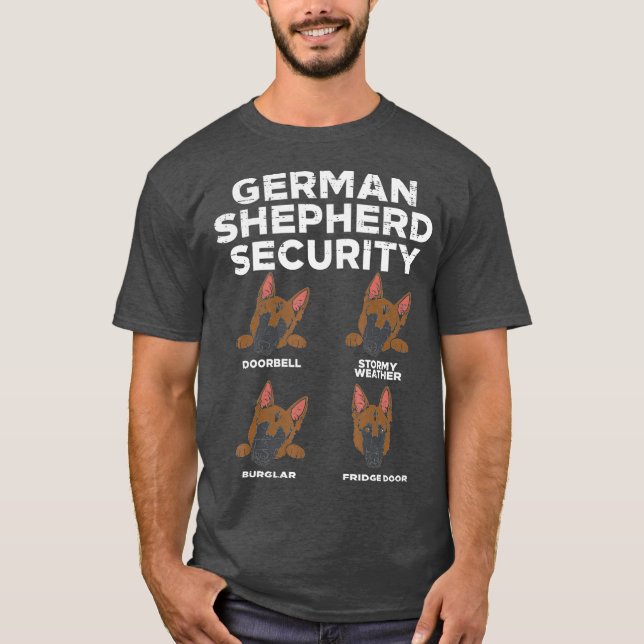 Tysk Shepherd Security Funny K9 Pet Hund älskare T Shirt (Framsida)