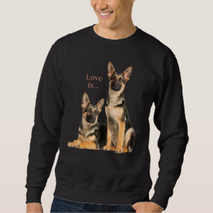 Tysk shepherd Shepard Hund Mamma Pappa Kärlek Pet Lång Ärmad Tröja