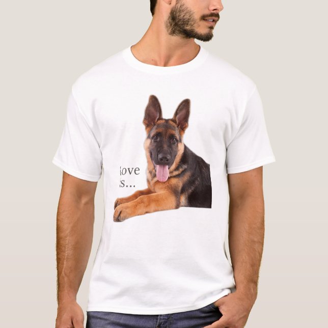 Tysk shepherd Shepard Hund Mamma Pappa Kärlek Pet  T Shirt (Framsida)