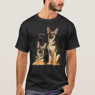 Tysk shepherd Shepard Hund Mamma Pappa Kärlek Pet T Shirt