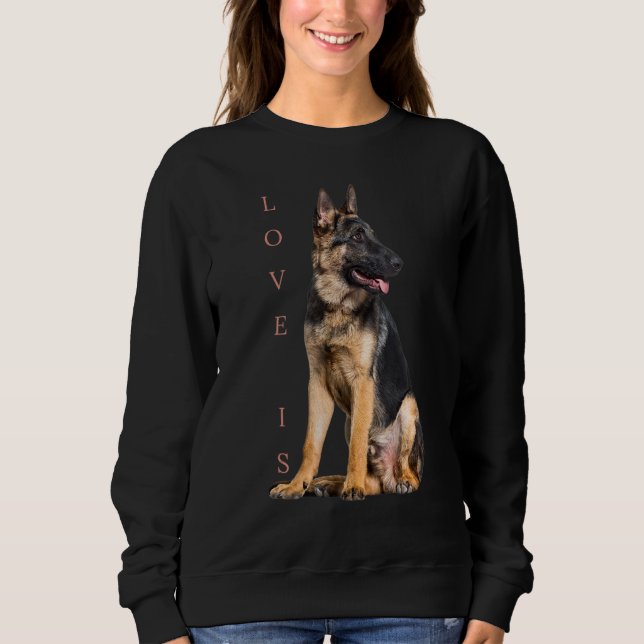 Tysk shepherd Shepard Hund Mamma Pappa Kärlek Pet  T Shirt (Framsida)