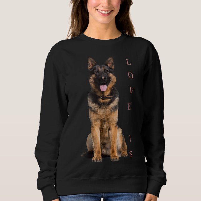Tysk shepherd Shepard Hund Mamma Pappa Kärlek Pet  T Shirt (Framsida)