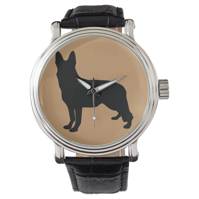 Tysk Shepherd Silhouette Armbandsur (Framsida)